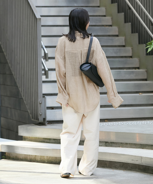 JOURNAL STANDARD(ジャーナルスタンダード)の「《追加》リネンメッシュシャツ(シャツ/ブラウス・レディース・ブラック/ブラウン/ベージュ・FREE)」の18枚目の写真