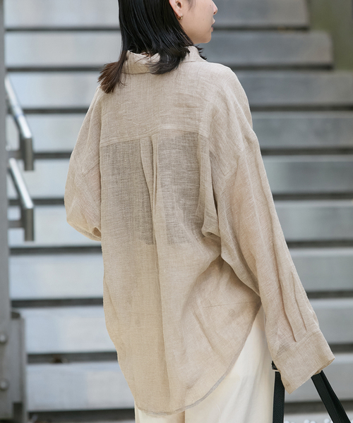 JOURNAL STANDARD(ジャーナルスタンダード)の「《追加》リネンメッシュシャツ(シャツ/ブラウス・レディース・ブラック/ブラウン/ベージュ・FREE)」の16枚目の写真