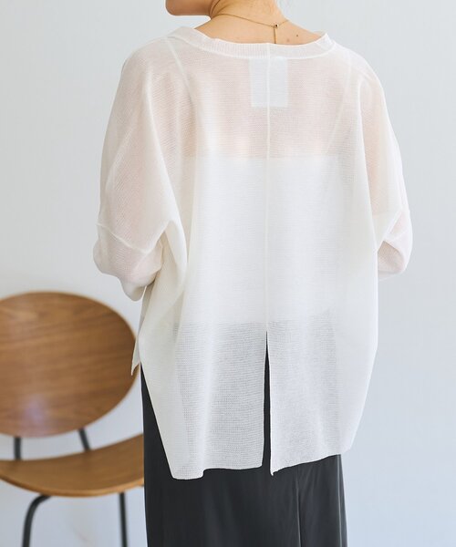 LIVETART（リヴェタート）の「シアーサラッとカーディガン（カーディガン/ボレロ・レディース・ホワイト/ネイビー/ダークグレー・FREE）」の6枚目の写真