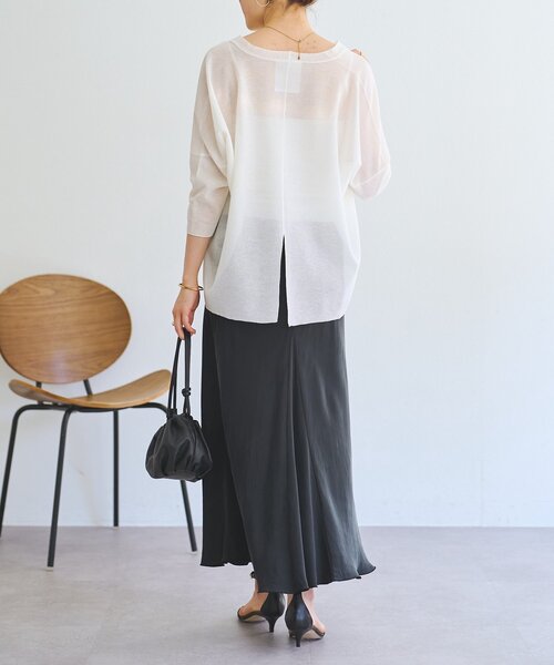 LIVETART（リヴェタート）の「シアーサラッとカーディガン（カーディガン/ボレロ・レディース・ホワイト/ネイビー/ダークグレー・FREE）」の10枚目の写真