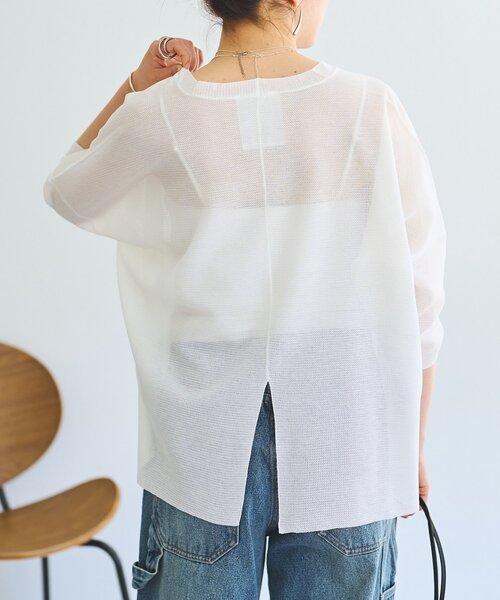 LIVETART（リヴェタート）の「シアーサラッとカーディガン（カーディガン/ボレロ・レディース・ホワイト/ネイビー/ダークグレー・FREE）」の12枚目の写真