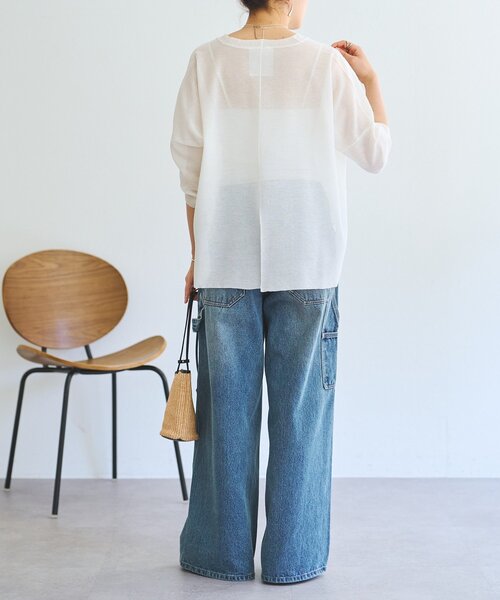 LIVETART（リヴェタート）の「シアーサラッとカーディガン（カーディガン/ボレロ・レディース・ホワイト/ネイビー/ダークグレー・FREE）」の16枚目の写真