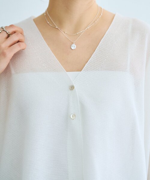 LIVETART（リヴェタート）の「シアーサラッとカーディガン（カーディガン/ボレロ・レディース・ホワイト/ネイビー/ダークグレー・FREE）」の17枚目の写真