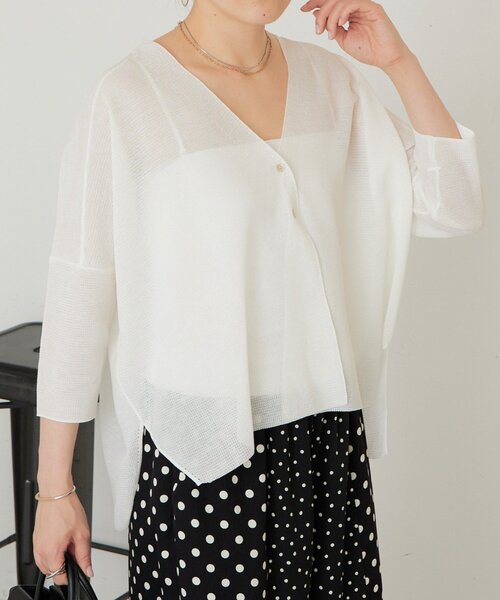LIVETART（リヴェタート）の「シアーサラッとカーディガン（カーディガン/ボレロ・レディース・ホワイト/ネイビー/ダークグレー・FREE）」の20枚目の写真
