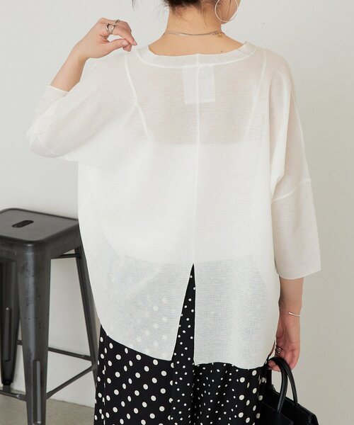 LIVETART（リヴェタート）の「シアーサラッとカーディガン（カーディガン/ボレロ・レディース・ホワイト/ネイビー/ダークグレー・FREE）」の21枚目の写真