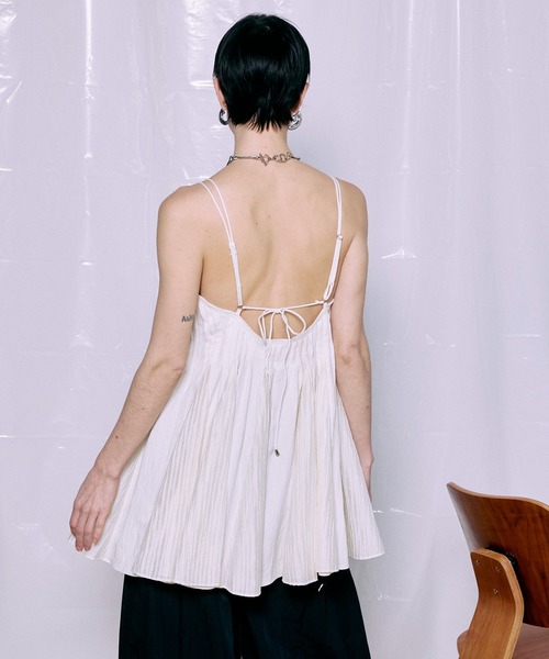 MAISON SPECIAL(メゾンスペシャル)の「【PRE-ORDER】Knife Pleat Mini Dress/ナイフプリーツミニワンピース(シャツ/ブラウス・レディース・ブラック/アイボリー・FREE)」の13枚目の写真