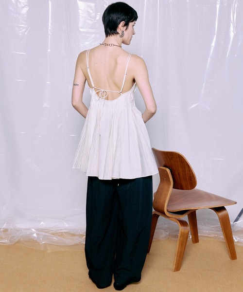 MAISON SPECIAL(メゾンスペシャル)の「【PRE-ORDER】Knife Pleat Mini Dress/ナイフプリーツミニワンピース(シャツ/ブラウス・レディース・ブラック/アイボリー・FREE)」の11枚目の写真