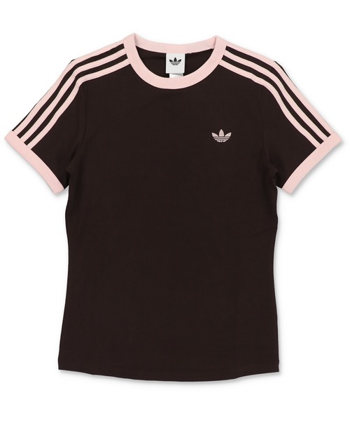adidas(アディダス)の「【adidas/アディダス】スリーストライプス半袖ピタTシャツ/スリム(Tシャツ/カットソー・レディース・ブラウン/サックスブルー・M)」の6枚目の写真