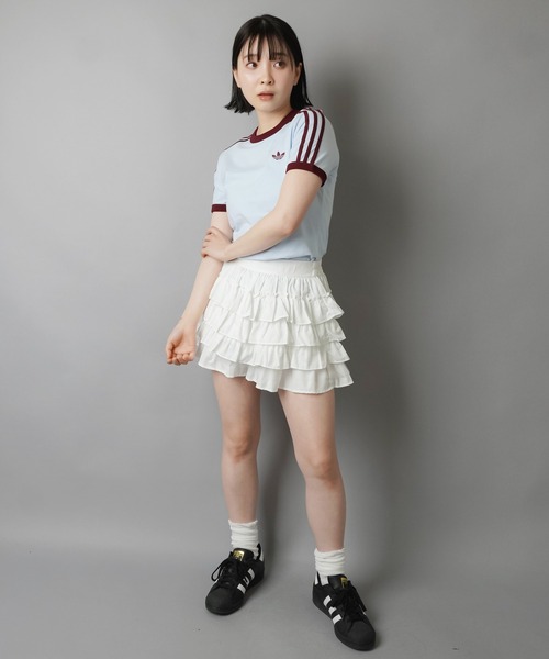 adidas(アディダス)の「【adidas/アディダス】スリーストライプス半袖ピタTシャツ/スリム(Tシャツ/カットソー・レディース・ブラウン/サックスブルー・M)」の22枚目の写真