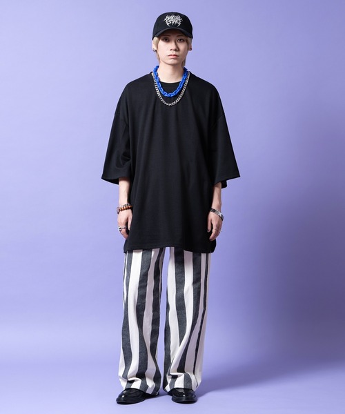 a.p.o.v.(エーピーオービー)の「a.p.o.v. 極太ストライプウォッシュドコットンワイドイージーパンツ(その他パンツ・メンズ・ピンク/イエロー/ブルー/ブラック・ONESIZE)」の7枚目の写真