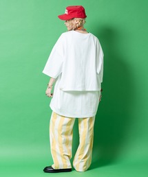 a.p.o.v.（エーピーオービー）の「a.p.o.v. 極太ストライプウォッシュドコットンワイドイージーパンツ（その他パンツ）」