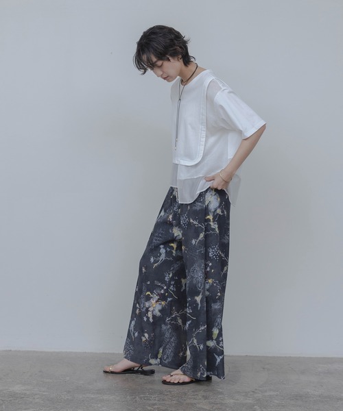 Eimee Law バードボタニカルプリントリラックスパンツ バードボタニカルプリントリラックスパンツ Eimee Law│Eimee Law