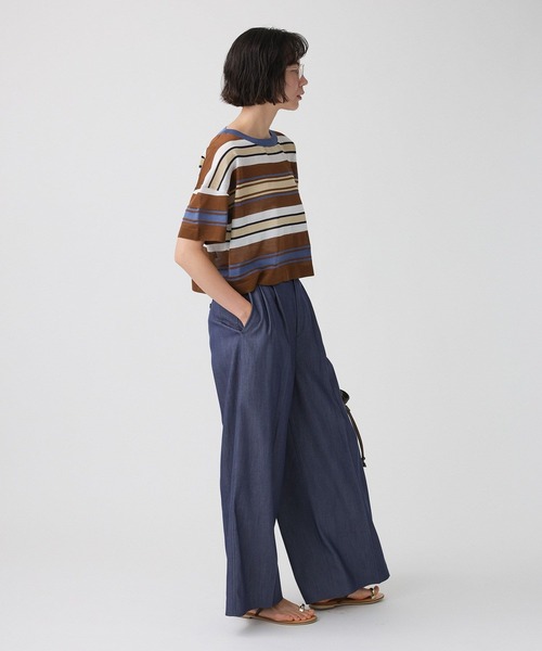 BABYLONE(バビロン)の「マルチボーダーショートプルオーバー(Tシャツ/カットソー・レディース・ベージュ/ブラウン・フリー)」の18枚目の写真
