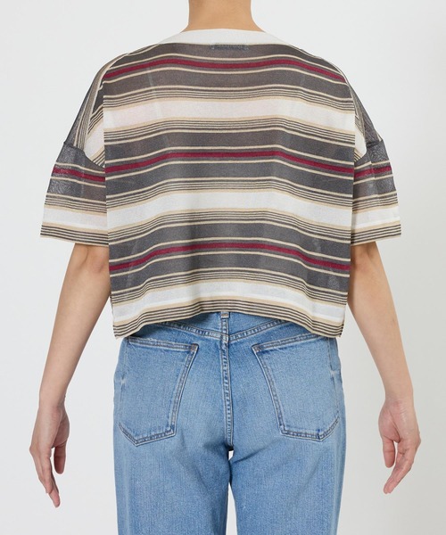 BABYLONE(バビロン)の「マルチボーダーショートプルオーバー(Tシャツ/カットソー・レディース・ベージュ/ブラウン・フリー)」の21枚目の写真