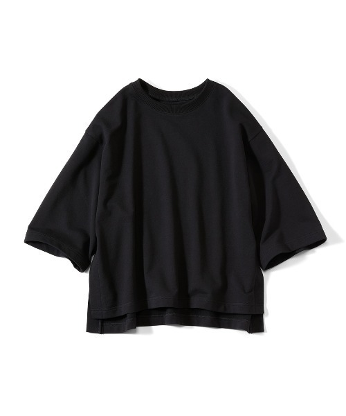 Live in comfort(リブインコンフォート)の「リブ イン コンフォート 抜け感UP!重ねるためのミニ裏毛トップス(Tシャツ/カットソー・レディース・ブラック/オートミール/チャコールグレー・M/S/3L/LL/L)」の13枚目の写真