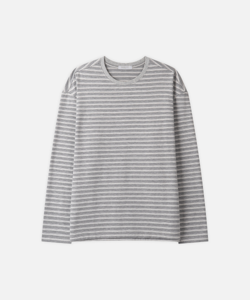 DRAW FIT（ドローフィット）の「コントラストマルチストライプロングスリーブ[MELANGE GREY]（Tシャツ/カットソー・メンズ・その他・M/L/XL）」の5枚目の写真