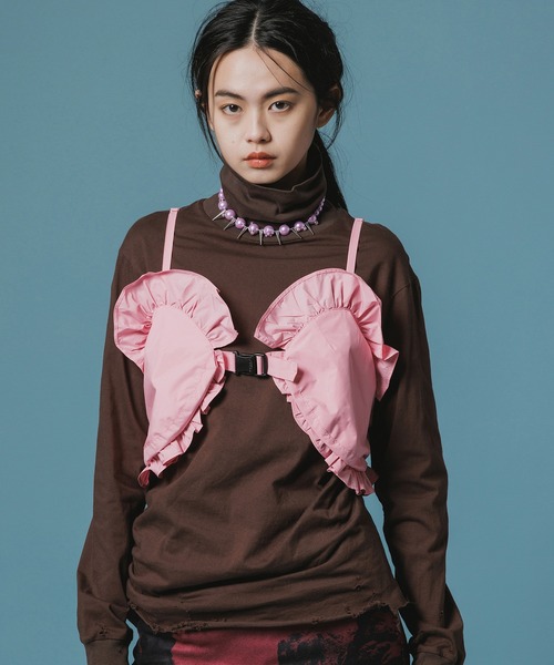 NON TOKYO(ノントーキョー)の「FRILL CAMISOLE BUSTIER(その他トップス・レディース・ブラック/ピンク/ワインレッド・FREE)」の2枚目の写真