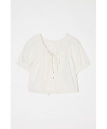 MOUSSY | SCOOP NECK PIN TUCK ブラウス(シャツ/ブラウス)
