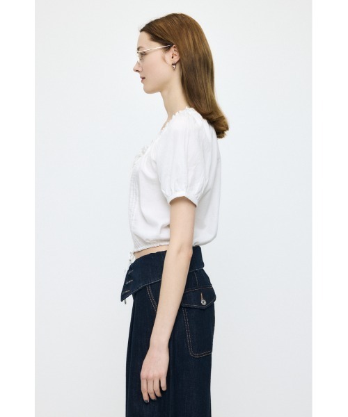 MOUSSY(マウジー)の「SCOOP NECK PIN TUCK ブラウス(シャツ/ブラウス・レディース・ブラック/ネイビー/ホワイト・FREE)」の17枚目の写真