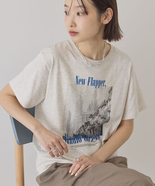 AMERICAN HOLIC（アメリカンホリック）の「フォトプリント半袖Tシャツ（Tシャツ/カットソー・レディース・オフホワイト/チャコールグレー/ホワイト系その他・M/L）」の3枚目の写真
