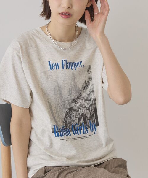 AMERICAN HOLIC（アメリカンホリック）の「フォトプリント半袖Tシャツ（Tシャツ/カットソー・レディース・オフホワイト/チャコールグレー/ホワイト系その他・M/L）」の5枚目の写真