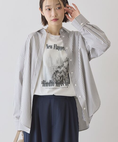 AMERICAN HOLIC（アメリカンホリック）の「フォトプリント半袖Tシャツ（Tシャツ/カットソー・レディース・オフホワイト/チャコールグレー/ホワイト系その他・M/L）」の9枚目の写真