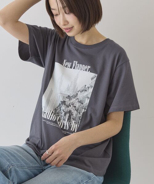 AMERICAN HOLIC（アメリカンホリック）の「フォトプリント半袖Tシャツ（Tシャツ/カットソー・レディース・オフホワイト/チャコールグレー/ホワイト系その他・M/L）」の12枚目の写真