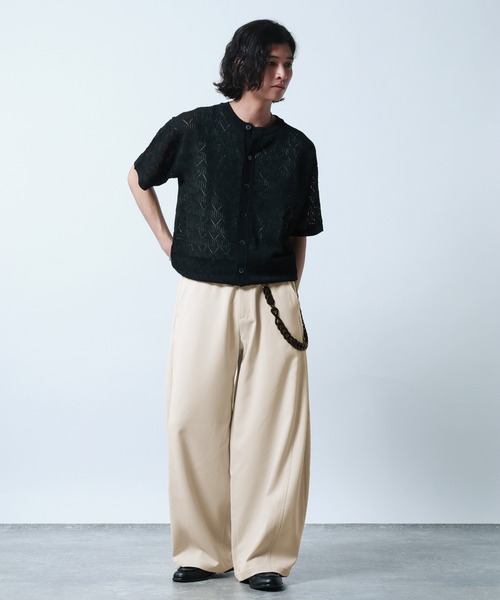 RAGEBLUE（レイジブルー）の「Super Curve Seam Barrel Pants/スーパーカーブシームツイルバレルパンツ（スラックス・メンズ・ブラック/ホワイト・SMALL/LARGE/MEDIUM）」の5枚目の写真