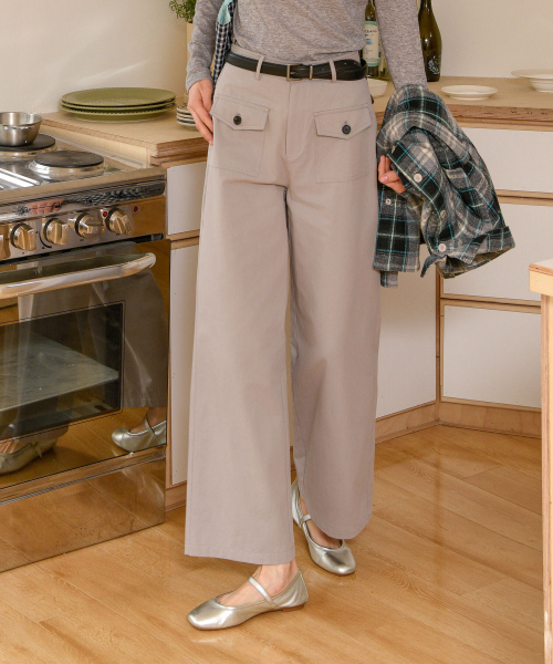 PIGMENT(ピグメント)の「ボタンポイントパンツ (KYPT2512196)(その他パンツ・レディース・ネイビー/グレー/クリーム・SMALL/MEDIUM)」の6枚目の写真