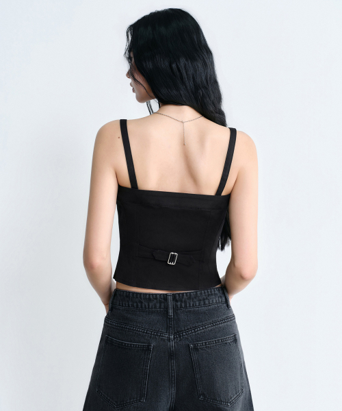MUSINSA STANDARD WOMAN（ムシンサスタンダードウーマン）の「[アンバウンドガール] ウィメンズ ビスチェトップ [ブラック]（Tシャツ/カットソー・レディース・その他・SMALL/MEDIUM/LARGE/X-SMALL）」の8枚目の写真