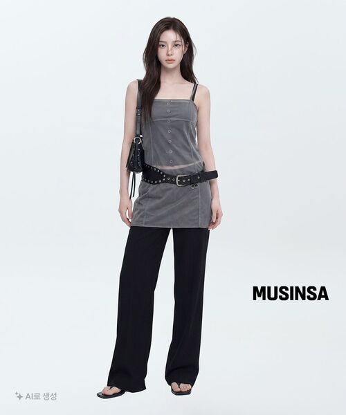 MUSINSA STANDARD WOMAN（ムシンサスタンダードウーマン）の「[アンバウンドガール] ウィメンズ ビスチェトップ [ブラック]（Tシャツ/カットソー・レディース・その他・SMALL/MEDIUM/LARGE/X-SMALL）」の4枚目の写真