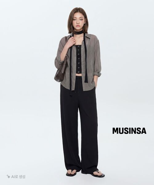 MUSINSA STANDARD WOMAN（ムシンサスタンダードウーマン）の「[アンバウンドガール] ウィメンズ ビスチェトップ [ブラック]（Tシャツ/カットソー・レディース・その他・SMALL/MEDIUM/LARGE/X-SMALL）」の5枚目の写真