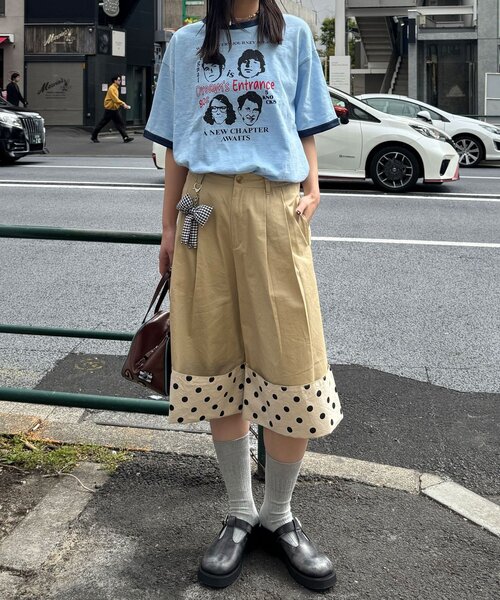 CIAOPANIC(チャオパニック)の「アソートプリントリンガーTシャツ(Tシャツ/カットソー・レディース・グレー/サックスブルー/イエロー/ブラウン・FREE/0)」の15枚目の写真