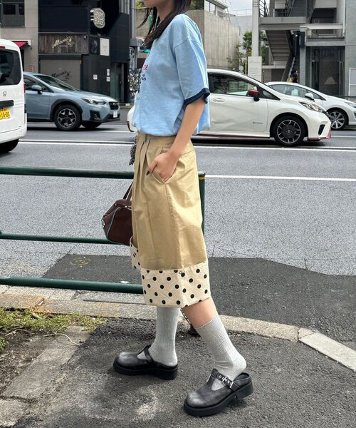 CIAOPANIC(チャオパニック)の「アソートプリントリンガーTシャツ(Tシャツ/カットソー・レディース・グレー/サックスブルー/イエロー/ブラウン・FREE/0)」の16枚目の写真