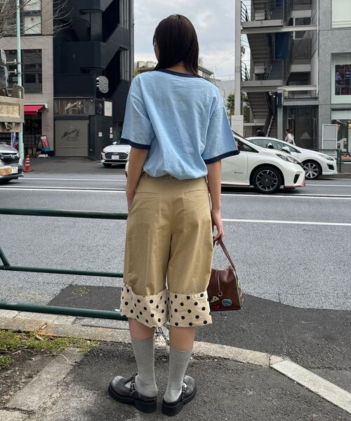 CIAOPANIC(チャオパニック)の「アソートプリントリンガーTシャツ(Tシャツ/カットソー・レディース・グレー/サックスブルー/イエロー/ブラウン・FREE/0)」の17枚目の写真