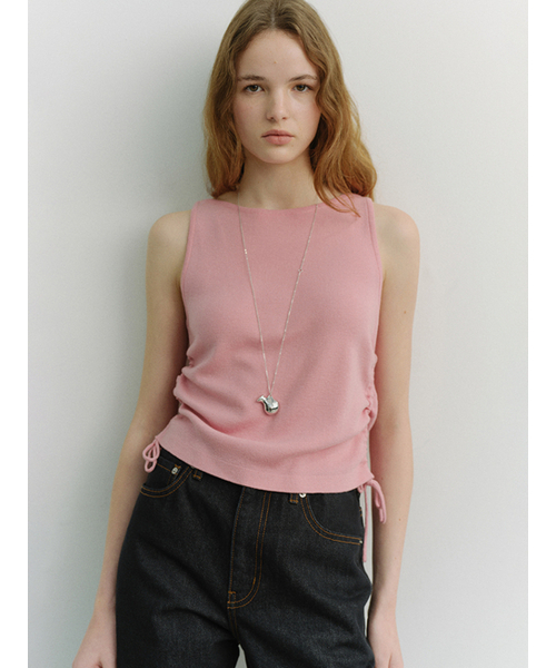 DUNST(ダンスト)の「LAYERING KNIT TOP_UDSW6A202_PINK(ニット/セーター・レディース・PINK・SMALL/MEDIUM/LARGE)」の2枚目の写真