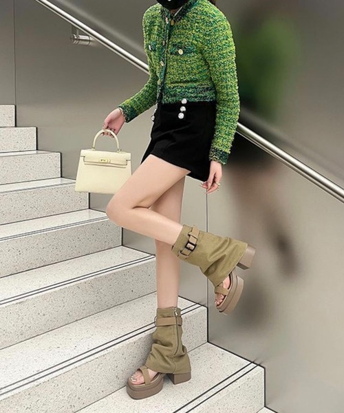 WESTSEA(ウエストシー)の「オープントゥ 厚底 サマーブーツサンダル(サンダル・レディース・ベージュ/ブラック・S/M/L/XL)」の14枚目の写真