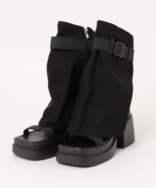WESTSEA(ウエストシー)の「オープントゥ 厚底 サマーブーツサンダル(サンダル・レディース・ベージュ/ブラック・S/M/L/XL)」の12枚目の写真