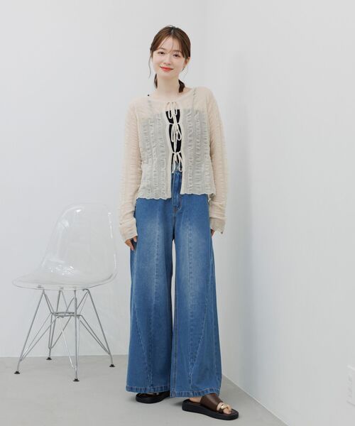 RETRO GIRL(レトロガール)の「メニーラインデニムパンツ(デニムパンツ・レディース・ライトブルー/ブラック・LARGE/MEDIUM)」の12枚目の写真