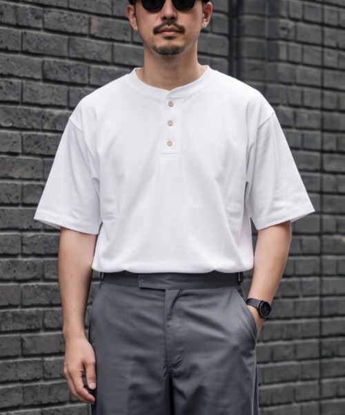 CalCru(カルクルー)の「【UT207】【Cal Cru/カルクルー】3BUTTON 7.2oz HENLEY T-SHIRTS(Tシャツ/カットソー・メンズ・ブラック/ホワイト・LARGE/X-LARGE)」の1枚目の写真