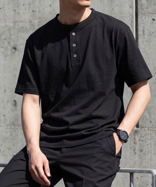 CalCru(カルクルー)の「【UT207】【Cal Cru/カルクルー】3BUTTON 7.2oz HENLEY T-SHIRTS(Tシャツ/カットソー・メンズ・ブラック/ホワイト・LARGE/X-LARGE)」の2枚目の写真