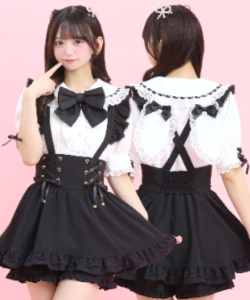 Secret Honey（シークレットハニー）の「レースうさみみブラウス（シャツ/ブラウス・レディース・ホワイト×ブラック/オフホワイト・MEDIUM）」の2枚目の写真