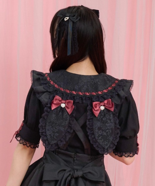 Secret Honey（シークレットハニー）の「レースうさみみブラウス（シャツ/ブラウス・レディース・ホワイト×ブラック/オフホワイト/ブラック・MEDIUM）」の3枚目の写真