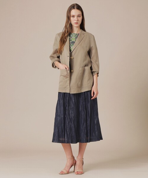 MACKINTOSH LONDON(マッキントッシュ ロンドン)の「【eclat5月号掲載】シアーコットンドビージャケット(テーラードジャケット・レディース・ベージュ/チャコールグレー・40/38)」の4枚目の写真