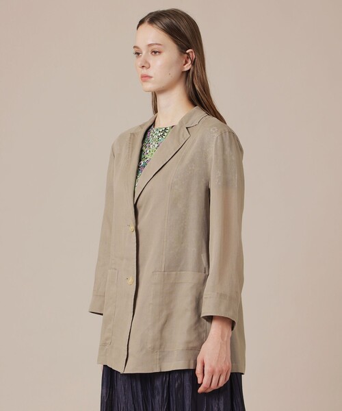 MACKINTOSH LONDON(マッキントッシュ ロンドン)の「【eclat5月号掲載】シアーコットンドビージャケット(テーラードジャケット・レディース・ベージュ/チャコールグレー・40/38)」の6枚目の写真