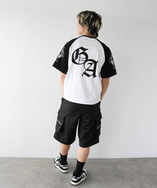 GALLIS ADDICTION(ガリスアディクション)の「GA Raglan 刺繍&Print Tee(Tシャツ/カットソー・メンズ・ブラック/ピンク・L/M)」の8枚目の写真