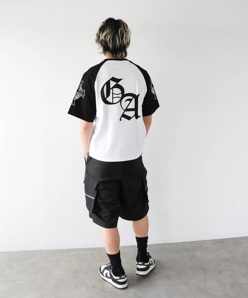 GALLIS ADDICTION(ガリスアディクション)の「GA Raglan 刺繍&Print Tee(Tシャツ/カットソー・メンズ・ブラック/ピンク・L/M)」の9枚目の写真