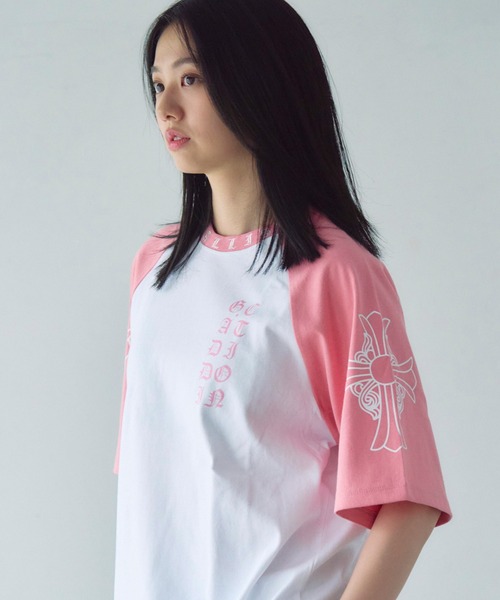 GALLIS ADDICTION(ガリスアディクション)の「GA Raglan 刺繍&Print Tee(Tシャツ/カットソー・メンズ・ブラック/ピンク・L/M)」の11枚目の写真