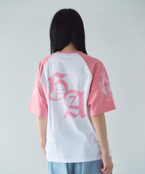 GALLIS ADDICTION(ガリスアディクション)の「GA Raglan 刺繍&Print Tee(Tシャツ/カットソー・メンズ・ブラック/ピンク・L/M)」の3枚目の写真
