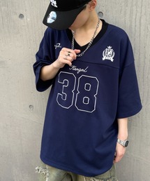 link lot | 【KANGOL】【26春夏新作】ドローコード付き Vネックナンバリングゲームシャツ(Tシャツ/カットソー)